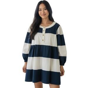 Moschino Couture Vintage Cruise me Baby Stripe Button Front Dress